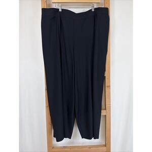 Jason Comfy USA Black Seam Details Pockets Cropped Barrel Pants #1440 Size 3XL